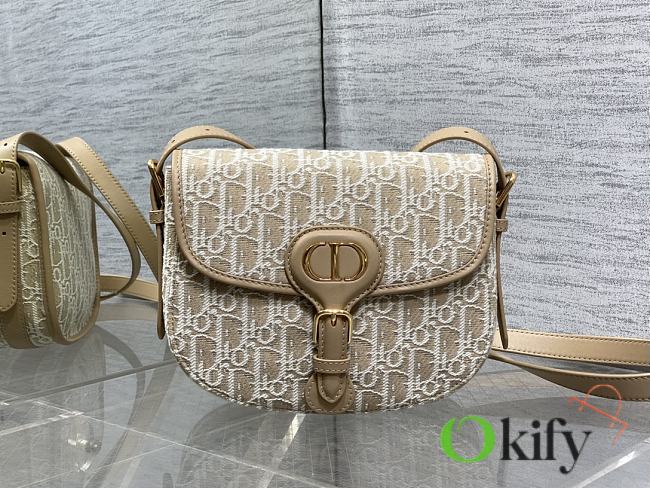 Okify Dior Bobby East West Medium Bag Beige Oblique 22x17x6cm - 1