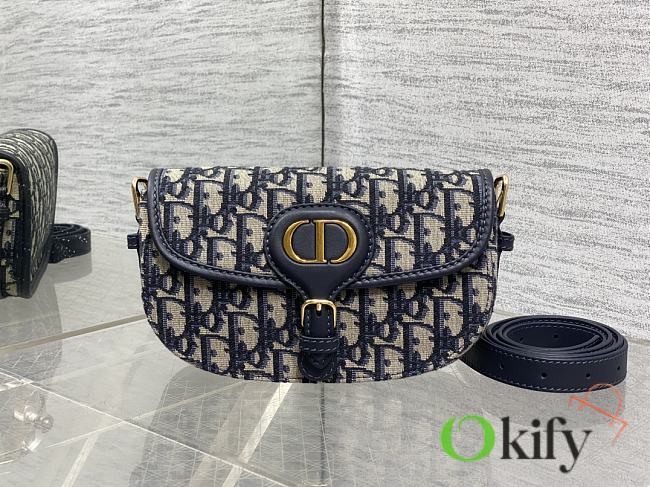 Okify Dior Bobby East West Bag Blue Oblique 21x12x5cm - 1