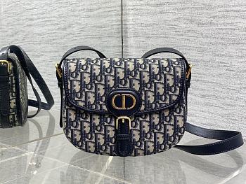 Okify Dior Bobby East West Medium Bag Blue Oblique 22x17x6cm