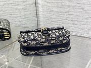 Okify Dior Bobby East West Medium Bag Blue Oblique 22x17x6cm - 6