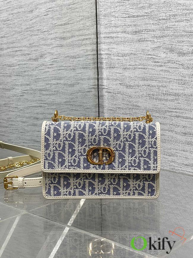 Okify Dior Miss Caro Mini Bag Blue And White Oblique 18x12x5.5cm  - 1
