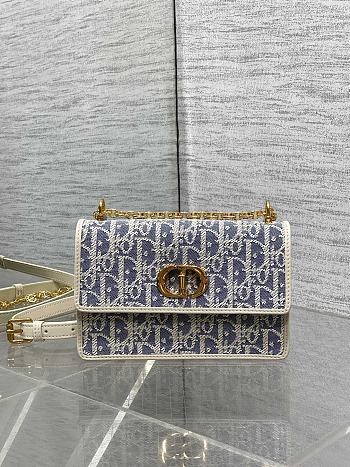 Okify Dior Miss Caro Mini Bag Blue And White Oblique 18x12x5.5cm 