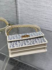Okify Dior Miss Caro Mini Bag Blue And White Oblique 18x12x5.5cm  - 4