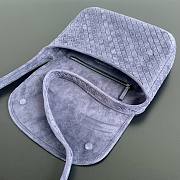 Okify Bottega Veneta Veneto Flap Messenger Men Bag Dark Blue Suede 26x18.5x5cm - 5