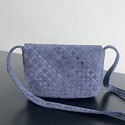 Okify Bottega Veneta Veneto Flap Messenger Men Bag Dark Blue Suede 26x18.5x5cm - 4