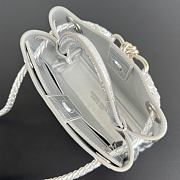 Okify Bottega Veneta Mini Andiamo Bag Silver Crocodile 22x15.5x9cm - 6