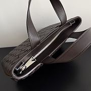 Okify Bottega Veneta Mini Zipped Tote Bag Dark Brown 27x18x10cm - 3