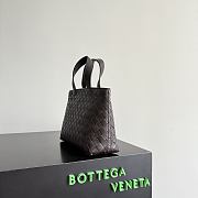 Okify Bottega Veneta Mini Zipped Tote Bag Dark Brown 27x18x10cm - 4