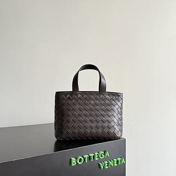 Okify Bottega Veneta Mini Zipped Tote Bag Dark Brown 27x18x10cm