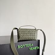 Okify Bottega Veneta Mini Bag With Flap Dark Olive Green 20x12x6.5cm - 2