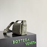 Okify Bottega Veneta Mini Bag With Flap Dark Olive Green 20x12x6.5cm - 3