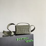 Okify Bottega Veneta Mini Bag With Flap Dark Olive Green 20x12x6.5cm - 1