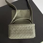 Okify Bottega Veneta Mini Bag With Flap Dark Olive Green 20x12x6.5cm - 6