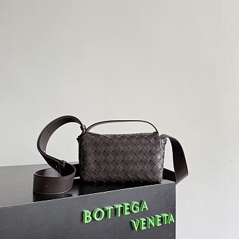 Okify Bottega Veneta Mini Bag With Flap Dark Brown 20x12x6.5cm