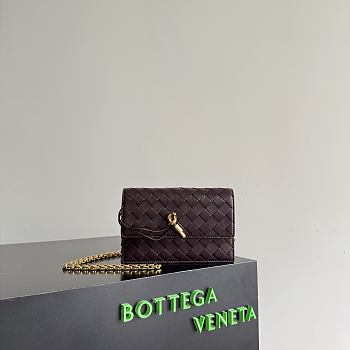 Okify Bottega Veneta Andiamo Pouch On Chain Bag Red Burgundy 19x11.5x4cm