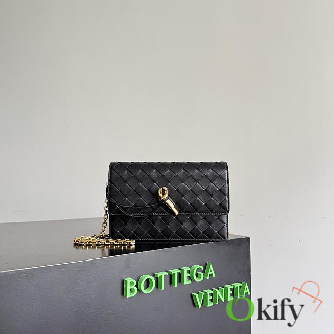 Okify Bottega Veneta Andiamo Pouch On Chain Bag Black 19x11.5x4cm - 1