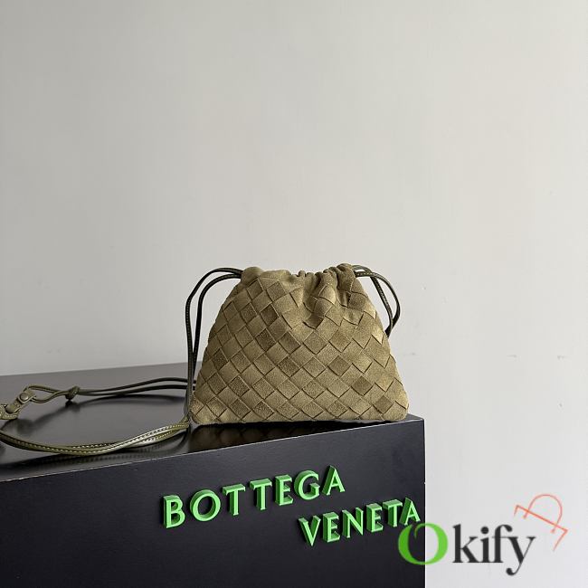 Okify Bottega Veneta Small Dust Bag Green Olive Suede 21x16.6x1cm - 1