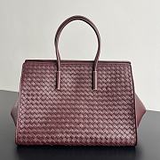 Okify Bottega Veneta Barbara Tote Bag Red Burgundy 37x27x24cm - 1
