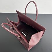 Okify Bottega Veneta Barbara Tote Bag Red Burgundy 37x27x24cm - 5