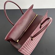 Okify Bottega Veneta Barbara Tote Bag Red Burgundy 37x27x24cm - 4
