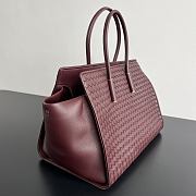 Okify Bottega Veneta Barbara Tote Bag Red Burgundy 37x27x24cm - 2