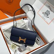 Okify Hermes Constance Elan Bag Dark Blue 24x12x4cm - 1