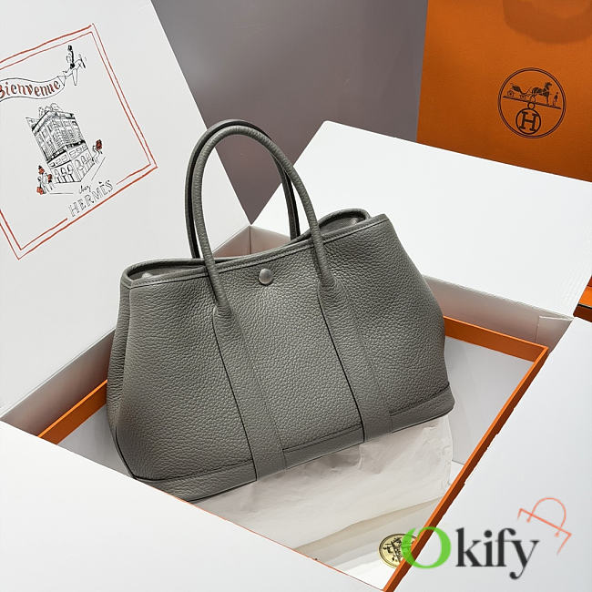 Okify Hermes Garden Party Bag Gray 30cm - 1