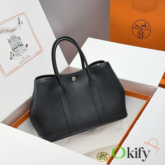 Okify Hermes Garden Party Bag Black 30cm - 1