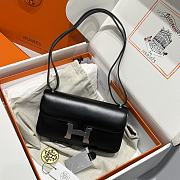 Okify Hermes Constance Elan Bag Black Silver Hardware 24x12x4cm - 1
