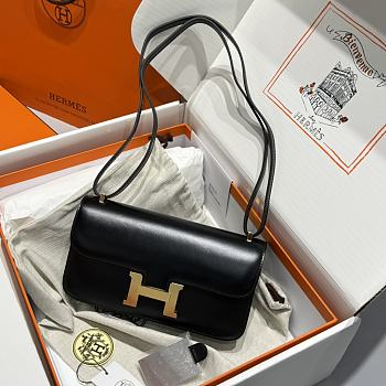 Okify Hermes Constance Elan Bag Black Gold Hardware 24x12x4cm