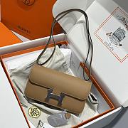 Okify Hermes Constance Elan Bag Beige Silver Hardware 24x12x4cm - 1