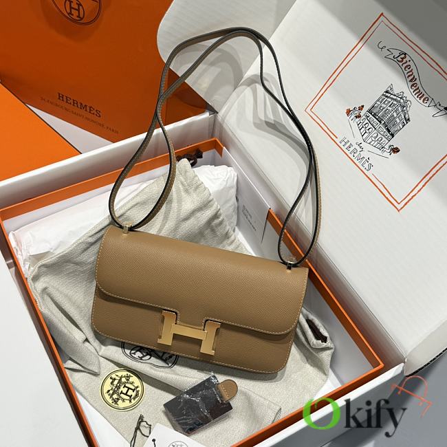 Okify Hermes Constance Elan Bag Beige Gold Hardware 24x12x4cm - 1