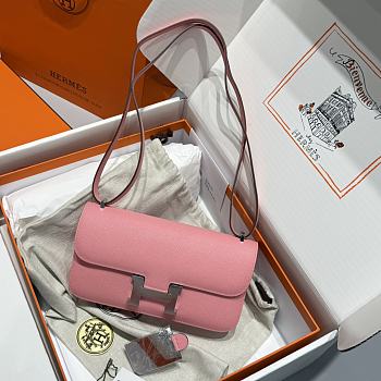 Okify Hermes Constance Elan Bag Pink Silver Hardware 24x12x4cm
