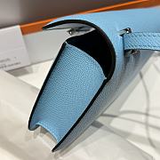 Okify Hermes Constance Elan Bag Blue Silver Hardware 24x12x4cm - 6