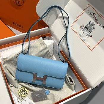Okify Hermes Constance Elan Bag Blue Silver Hardware 24x12x4cm