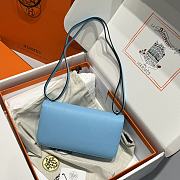 Okify Hermes Constance Elan Bag Blue Silver Hardware 24x12x4cm - 4