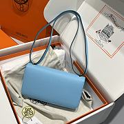 Okify Hermes Constance Elan Bag Blue Gold Hardware 24x12x4cm - 5