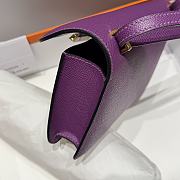 Okify Hermes Constance Elan Bag Purple Gold Hardware 24x12x4cm - 6
