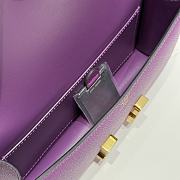 Okify Hermes Constance Elan Bag Purple Gold Hardware 24x12x4cm - 5