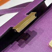 Okify Hermes Constance Elan Bag Purple Gold Hardware 24x12x4cm - 4