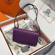 Okify Hermes Constance Elan Bag Purple Gold Hardware 24x12x4cm - 3