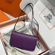 Okify Hermes Constance Elan Bag Purple Silver Hardware 24x12x4cm - 5