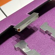 Okify Hermes Constance Elan Bag Purple Silver Hardware 24x12x4cm - 3