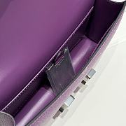 Okify Hermes Constance Elan Bag Purple Silver Hardware 24x12x4cm - 4