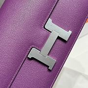 Okify Hermes Constance Elan Bag Purple Silver Hardware 24x12x4cm - 2