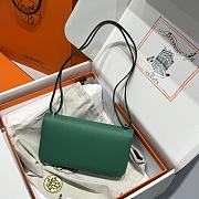 Okify Hermes Constance Elan Bag Dark Green Silver Hardware 24x12x4cm - 3