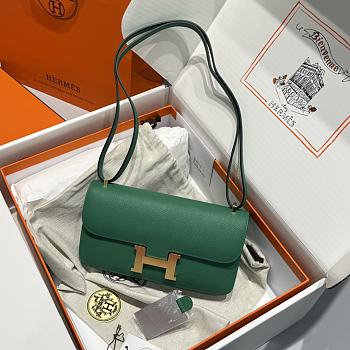 Okify Hermes Constance Elan Bag Dark Green Gold Hardware 24x12x4cm
