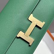 Okify Hermes Constance Elan Bag Dark Green Gold Hardware 24x12x4cm - 2