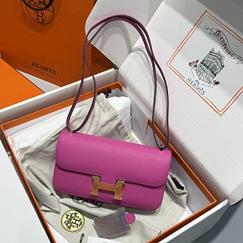 Okify Hermes Constance Elan Bag Pink Magnolia Gold Hardware 24x12x4cm
