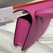 Okify Hermes Constance Elan Bag Pink Magnolia Silver Hardware 24x12x4cm - 3